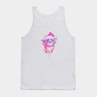 Cool & Trendy Pink Watercolor Skull Tank Top